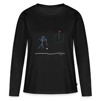 Golf personnages en bâtons, drôle de loisirs Sport - T-shirt manches longues Premium bio Femme - noir - Devant - Julia (174cm)