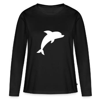 Cadeau de Delfin Blanc - T-shirt manches longues Premium bio Femme - noir - Devant - Julia (174cm)