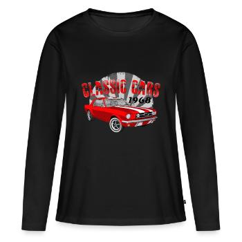Classic Cars - V8 US Classic Muscle Car - Women's Premium Organic Long Sleeve Shirt - black - Front - Julia (174cm)