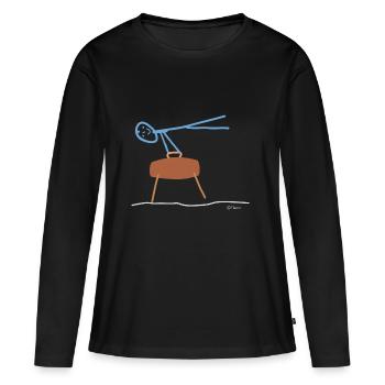 Turner Stick Figure Bock, Faire de l’activité sportive - T-shirt manches longues Premium bio Femme - noir - Devant - Julia (174cm)