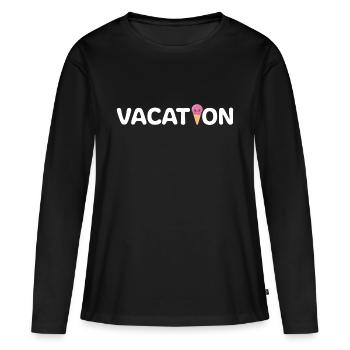 Vacanciers Voyage - T-shirt manches longues Premium bio Femme - noir - Devant - Julia (174cm)