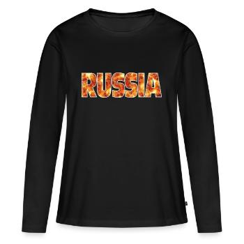 Russie - T-shirt manches longues Premium bio Femme - noir - Devant - Julia (174cm)