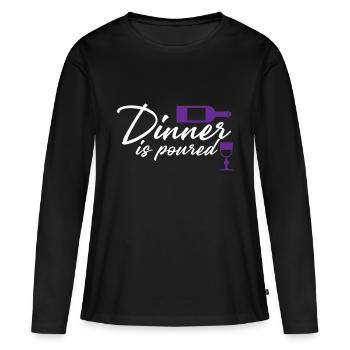 Le dîner est versé 4 - T-shirt manches longues Premium bio Femme - noir - Devant - Julia (174cm)