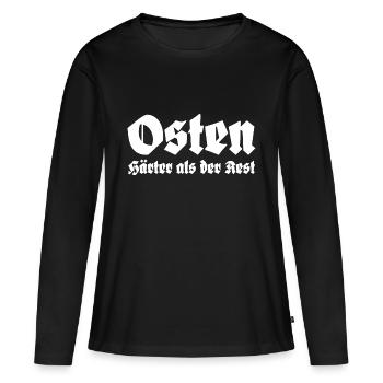 Osten Härter als der Rest - Frauen Premium Bio Langarmshirt - Schwarz - Vorne - Julia (174cm)