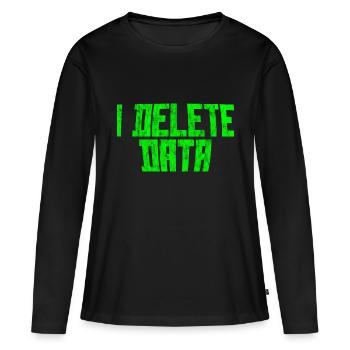Je supprime des données 3 - T-shirt manches longues Premium bio Femme - noir - Devant - Julia (174cm)