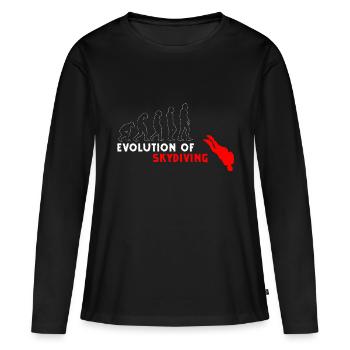 Parachute, Adrénaline, Chute libre, Parapente - T-shirt manches longues Premium bio Femme - noir - Devant - Julia (174cm)