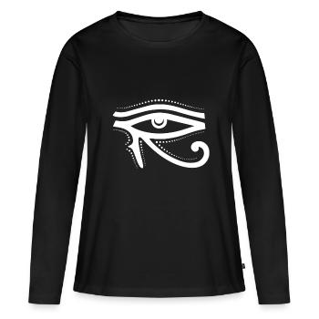 Right eye of Horus - Women's Premium Organic Long Sleeve Shirt - black - Front - Julia (174cm)