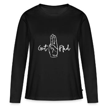 Bon chemin - T-shirt manches longues Premium bio Femme - noir - Devant - Julia (174cm)