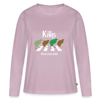 the kiwis - Frauen Premium Bio Langarmshirt - Altrosa - Vorne - Julia (174cm)