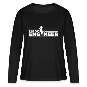 Ich bin ein Ingenieur! - Frauen Premium Bio Langarmshirt - Schwarz - Vorne - Julia (174cm)