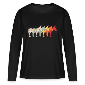 Donkey Mule - Women's Premium Organic Long Sleeve Shirt - black - Front - Julia (174cm)