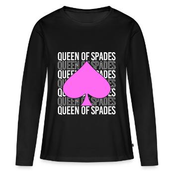 Spades, playing card, card game of spades - Women's Premium Organic Long Sleeve Shirt - black - Front - Julia (174cm)