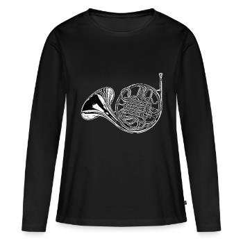 Instrument de musique - T-shirt manches longues Premium bio Femme - noir - Devant - Julia (174cm)