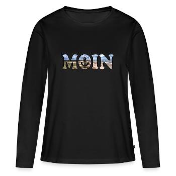 Moin est dit dans le nord de l'Allemagne - T-shirt manches longues Premium bio Femme - noir - Devant - Julia (174cm)