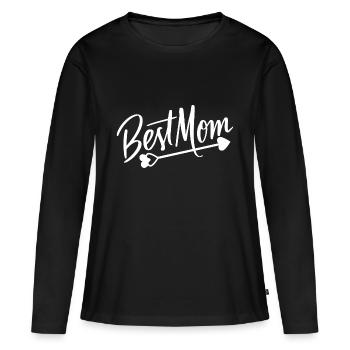 Meilleure maman - Fête des mères - Cadeau de la Fête des Mères - T-shirt manches longues Premium bio Femme - noir - Devant - Julia (174cm)