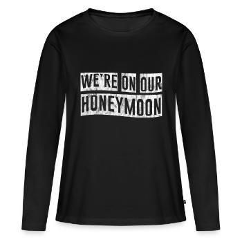 Nous sommes en lune de miel 3 - T-shirt manches longues Premium bio Femme - noir - Devant - Julia (174cm)