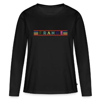 France - T-shirt manches longues Premium bio Femme - noir - Devant - Julia (174cm)