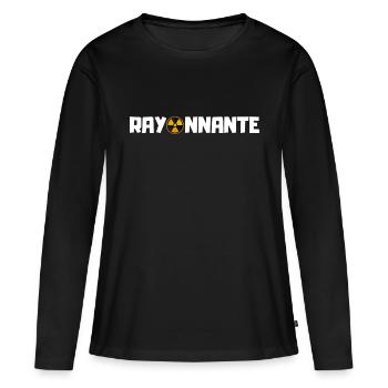 rayonnante - cadeau manip radio original - T-shirt manches longues Premium bio Femme - noir - Devant - Julia (174cm)