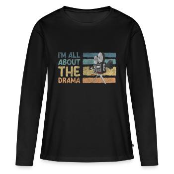 Théâtre Jouer Rideau - T-shirt manches longues Premium bio Femme - noir - Devant - Julia (174cm)
