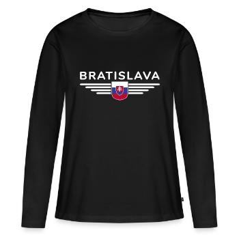 Bratislava, Slovaquie Style Design T-Shirt - T-shirt manches longues Premium bio Femme - noir - Devant - Julia (174cm)