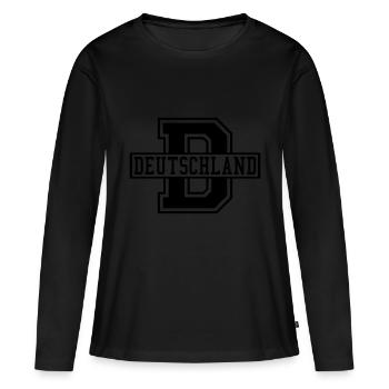 Allemagne D College Style - T-shirt manches longues Premium bio Femme - noir - Devant - Julia (174cm)