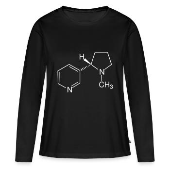 Formule structurale à la nicotine - T-shirt manches longues Premium bio Femme - noir - Devant - Julia (174cm)
