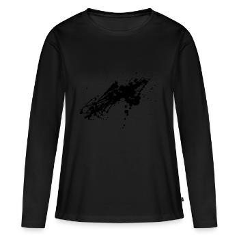 Splatter 2 - T-shirt manches longues Premium bio Femme - noir - Devant - Julia (174cm)