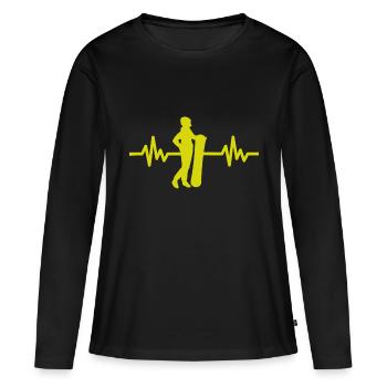 Heartbeat Snowboard - Sports d’hiver Piste de neige - T-shirt manches longues Premium bio Femme - noir - Devant - Julia (174cm)