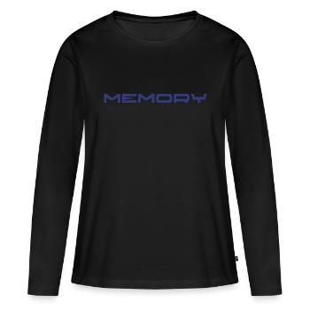 Message sympa - T-shirt manches longues Premium bio Femme - noir - Devant - Julia (174cm)