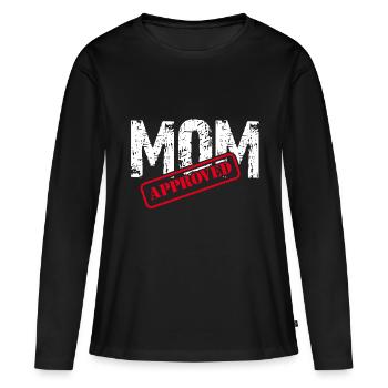 Mom approved - Women's Premium Organic Long Sleeve Shirt - black - Front - Julia (174cm)