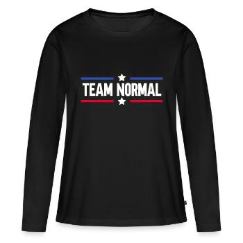 Équipe Normale - T-shirt manches longues Premium bio Femme - noir - Devant - Julia (174cm)