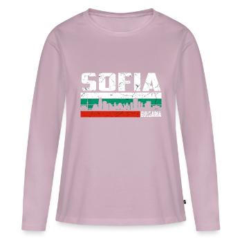 Sofia Bulgarien - Frauen Premium Bio Langarmshirt - Altrosa - Vorne - Julia (174cm)