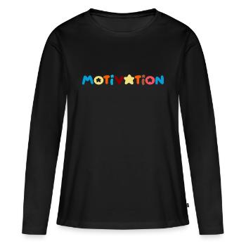 Motivation Pensées positives - T-shirt manches longues Premium bio Femme - noir - Devant - Julia (174cm)