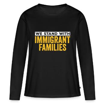 Familles immigrantes Pro immigration - T-shirt manches longues Premium bio Femme - noir - Devant - Julia (174cm)
