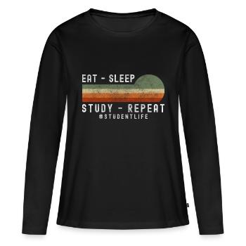 Campus d’études sur le mode de vie - T-shirt manches longues Premium bio Femme - noir - Devant - Julia (174cm)
