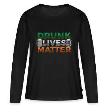 Pub Buveur Île touristique - T-shirt manches longues Premium bio Femme - noir - Devant - Julia (174cm)