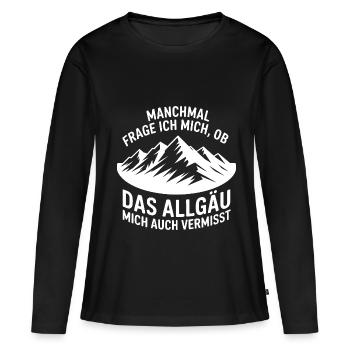 Je me demande si l’Allgäu ne me manque pas ! - T-shirt manches longues Premium bio Femme - noir - Devant - Julia (174cm)