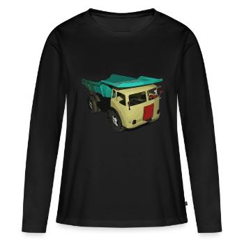 DDR Kipper - Frauen Premium Bio Langarmshirt - Schwarz - Vorne - Julia (174cm)