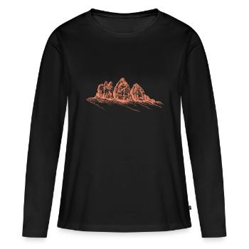 Trois sommets dans le Tyrol du Sud - T-shirt manches longues Premium bio Femme - noir - Devant - Julia (174cm)