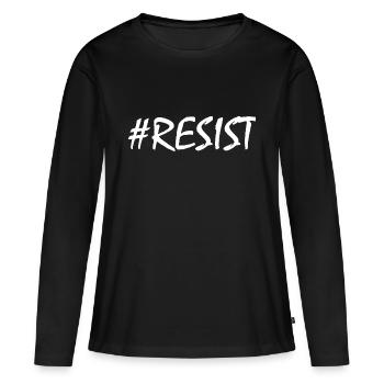 Resist - Women's Premium Organic Long Sleeve Shirt - black - Front - Julia (174cm)