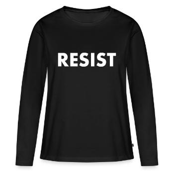 Resist - Women's Premium Organic Long Sleeve Shirt - black - Front - Julia (174cm)