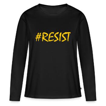 Resist - Women's Premium Organic Long Sleeve Shirt - black - Front - Julia (174cm)