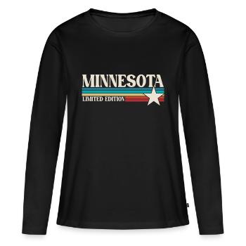 Minnesota - T-shirt manches longues Premium bio Femme - noir - Devant - Julia (174cm)
