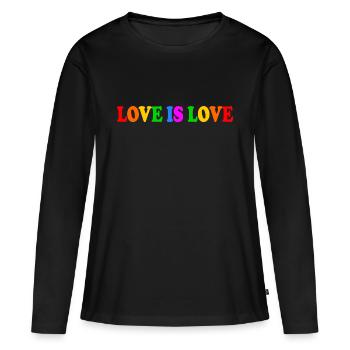 Love is love - T-shirt manches longues Premium bio Femme - noir - Devant - Julia (174cm)
