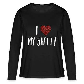 shettyschwarzes - Frauen Premium Bio Langarmshirt - Schwarz - Vorne - Julia (174cm)