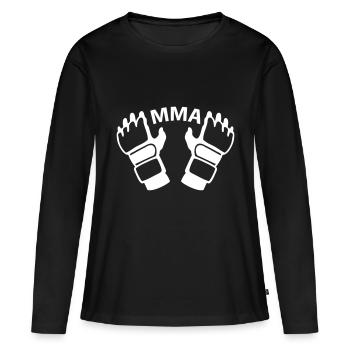 Gants MMA - T-shirt manches longues Premium bio Femme - noir - Devant - Julia (174cm)