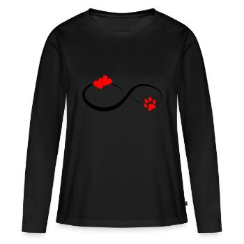 Love forever - T-shirt manches longues Premium bio Femme - noir - Devant - Julia (174cm)