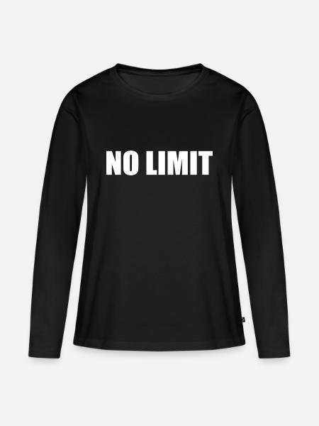 No limit - Frauen Premium Bio Langarmshirt - Schwarz