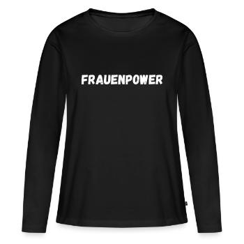 Frauenpower - Frauen Premium Bio Langarmshirt - Schwarz - Vorne - Julia (174cm)