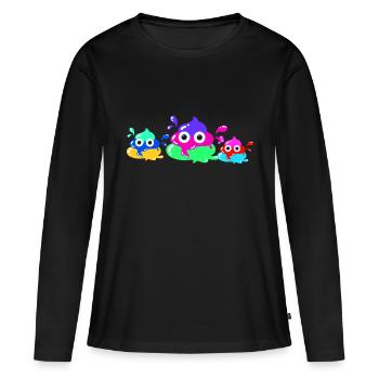 Merde colorée, merde, couleur, famille - T-shirt manches longues Premium bio Femme - noir - Devant - Julia (174cm)